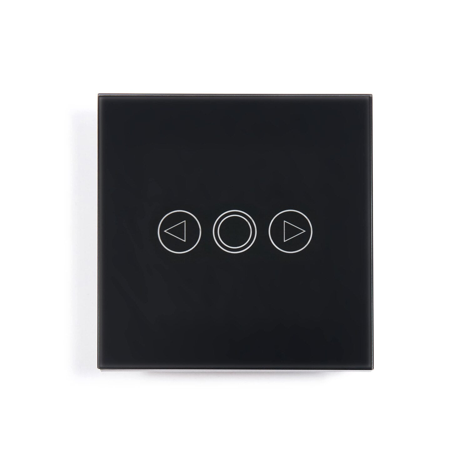 Intrerupator cu touch, Zola®, negru, functie de reglare a intensitatii, butoane iluminate, panou sticla, 8.6x8.6x3.3 cm Intrerupator cu touch, Zola®, negru, functie de reglare a intensitatii, butoane iluminate, panou sticla, 8.6x8.6x3.3 cm